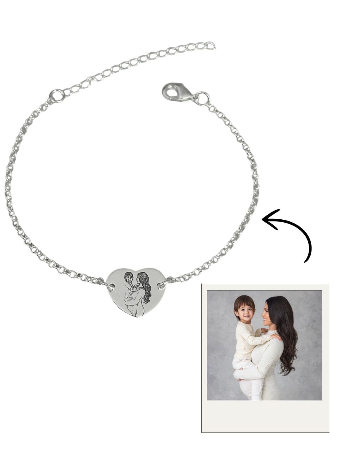 Pulseira personalizada foto - coração
