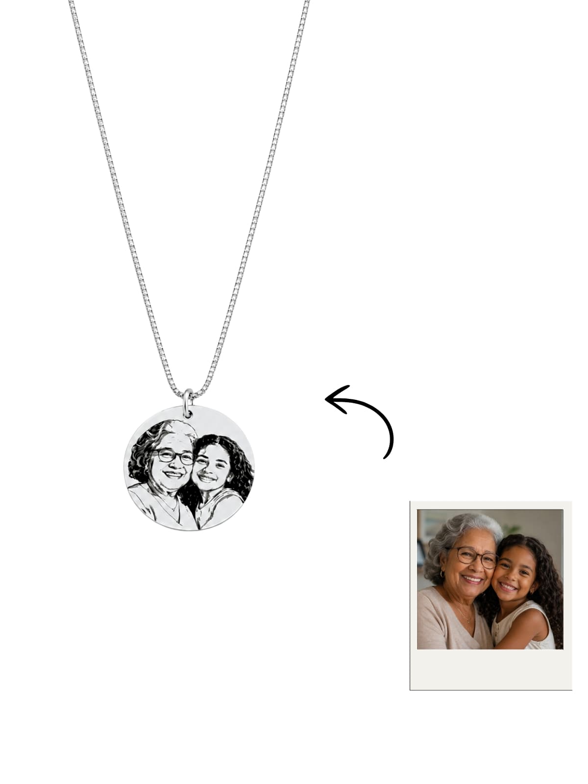 Colar personalizado foto - Medalha de 1,5cm