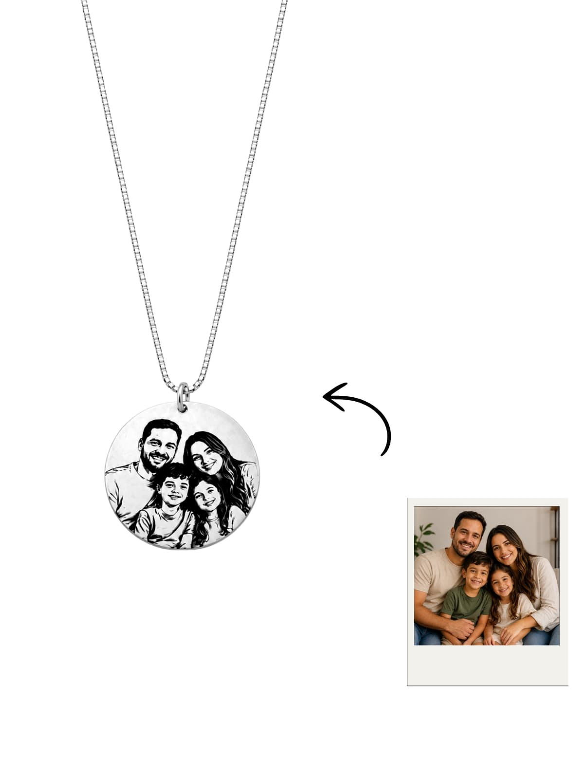 Colar personalizado foto - Medalha de 2cm