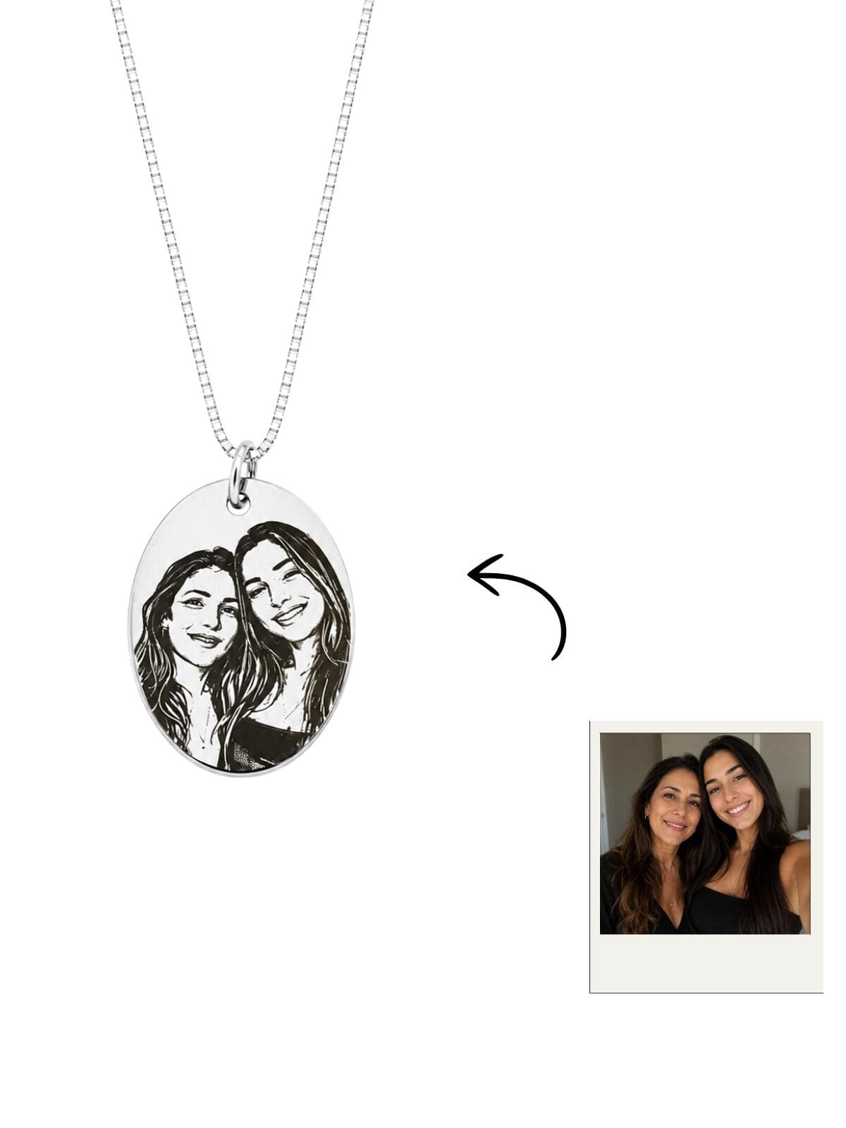 Colar oval foto personalizado