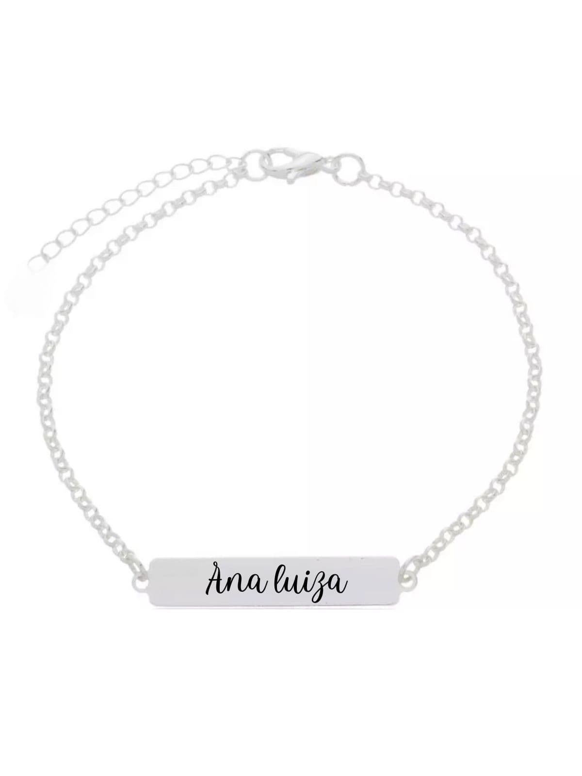 Pulseira personalizada escrita - plaquinha