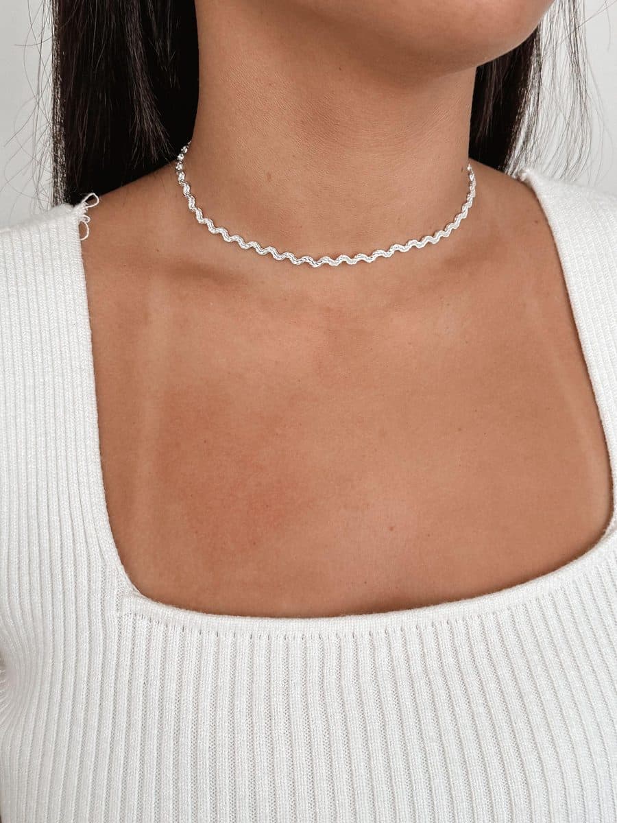 Choker Zig zag brilhosa