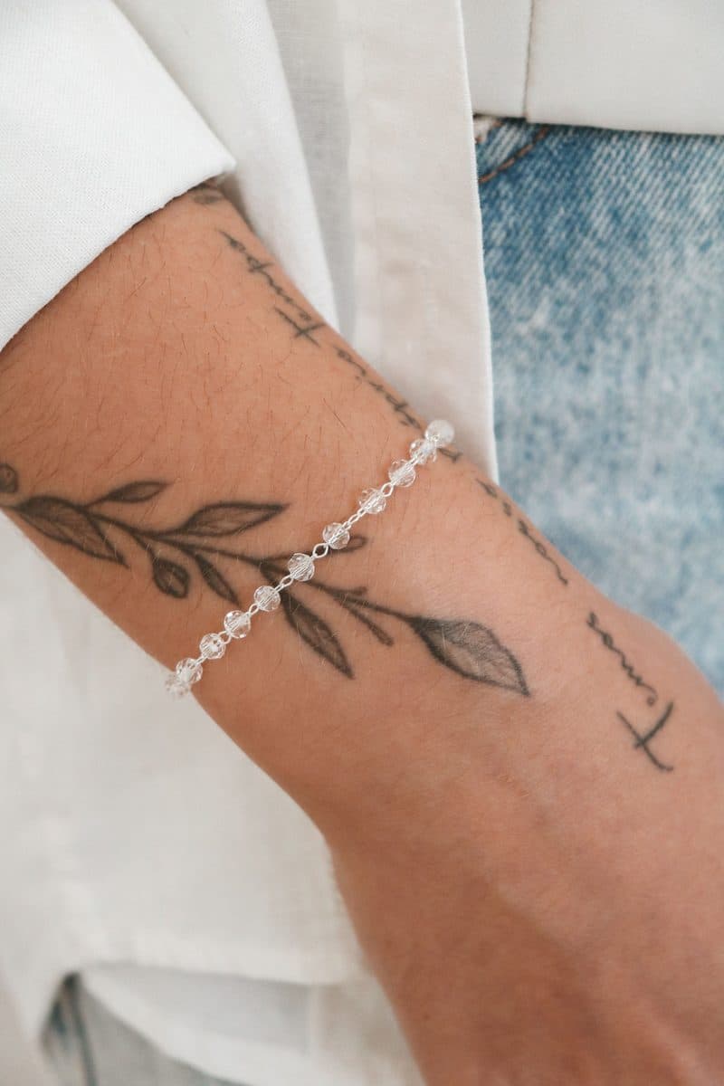 Pulseira bolinhas cristais