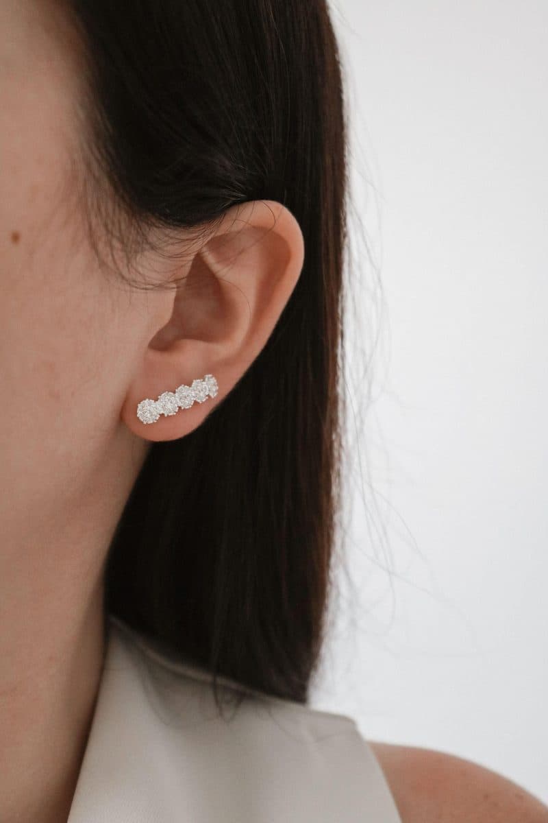 Brinco ear cuff cinco pedras