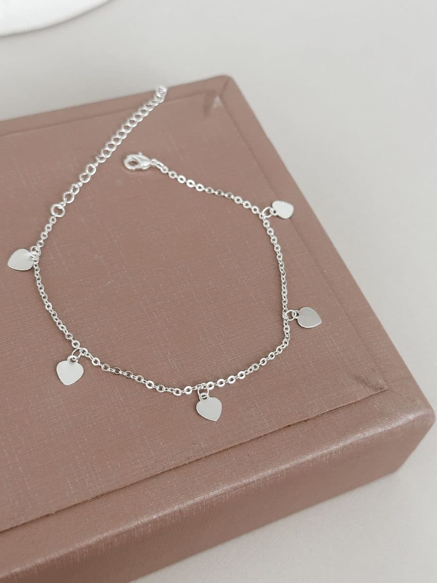 Pulseira corações chapinhas