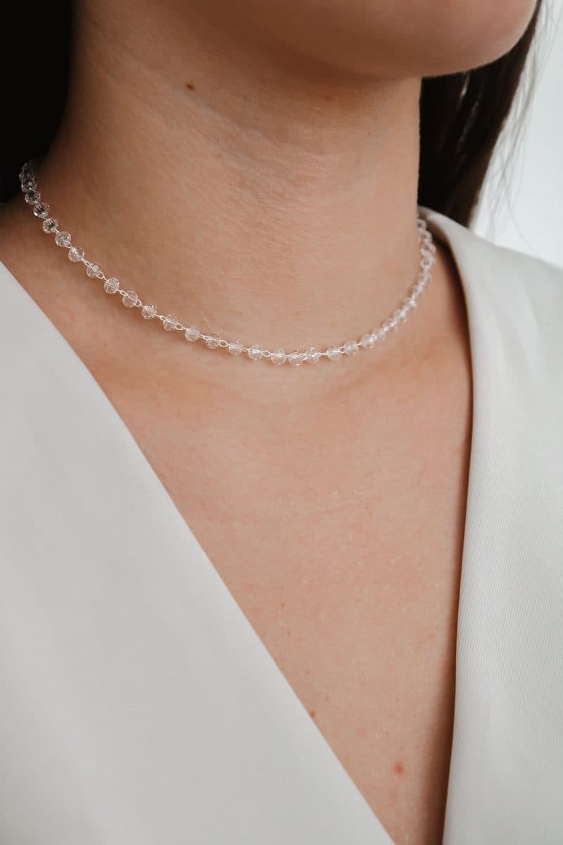 Choker bolinhas cristais