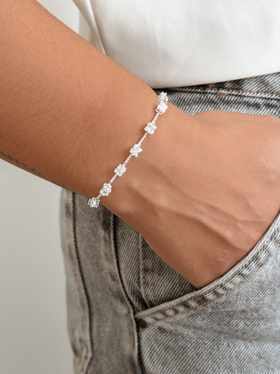 Pulseira pedras quadradas