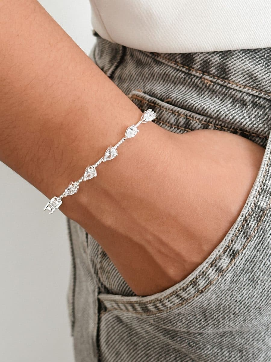 Pulseira pedras formato gota