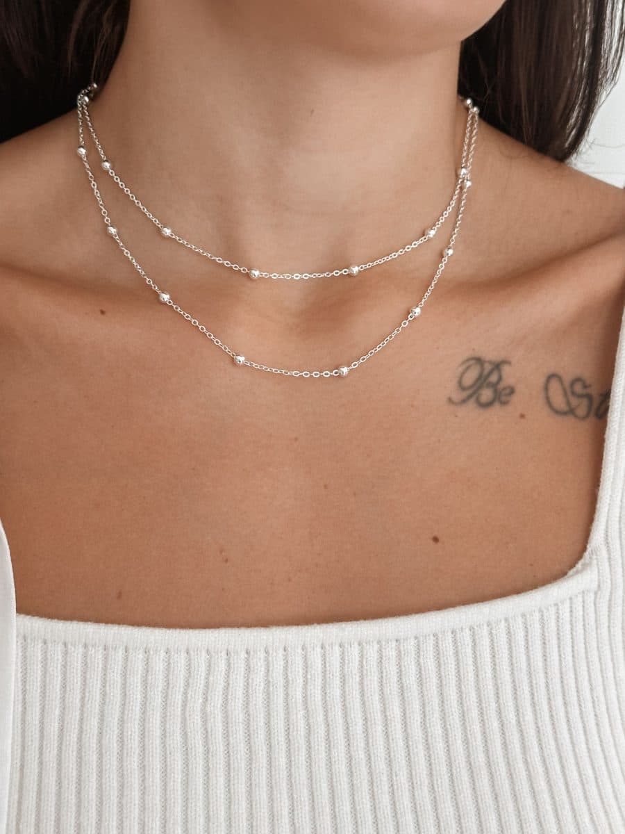 Choker dupla bolinhas
