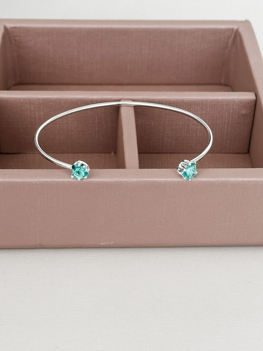 Bracelete corações pedra verde