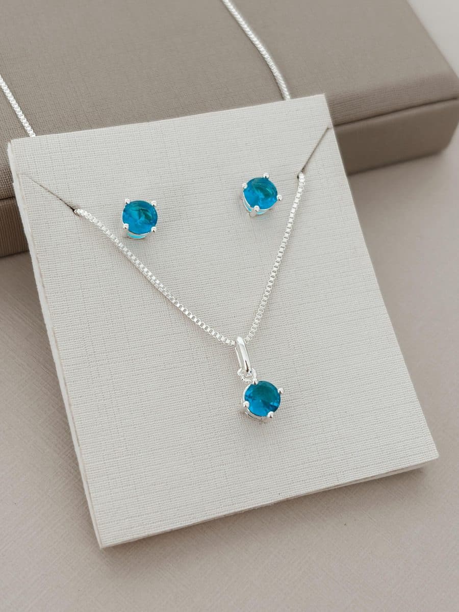 Conjunto redondo liso azul