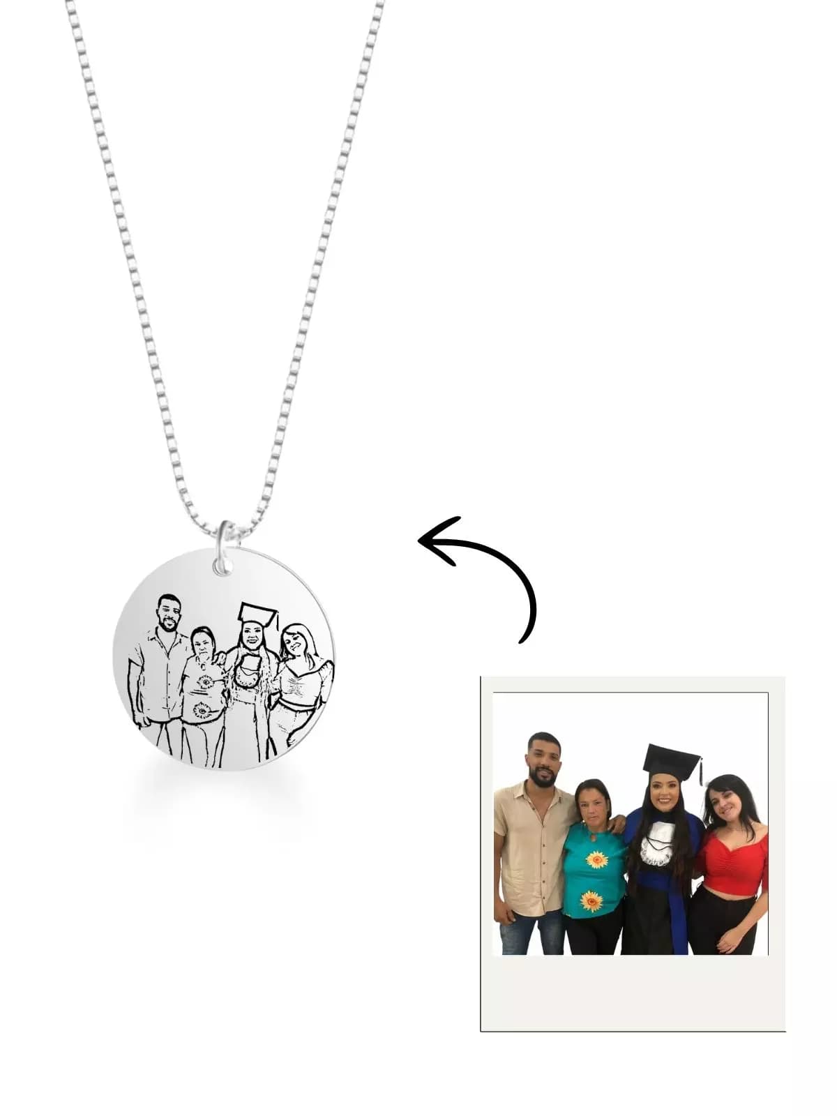 Colar personalizado foto - Medalha de 2cm