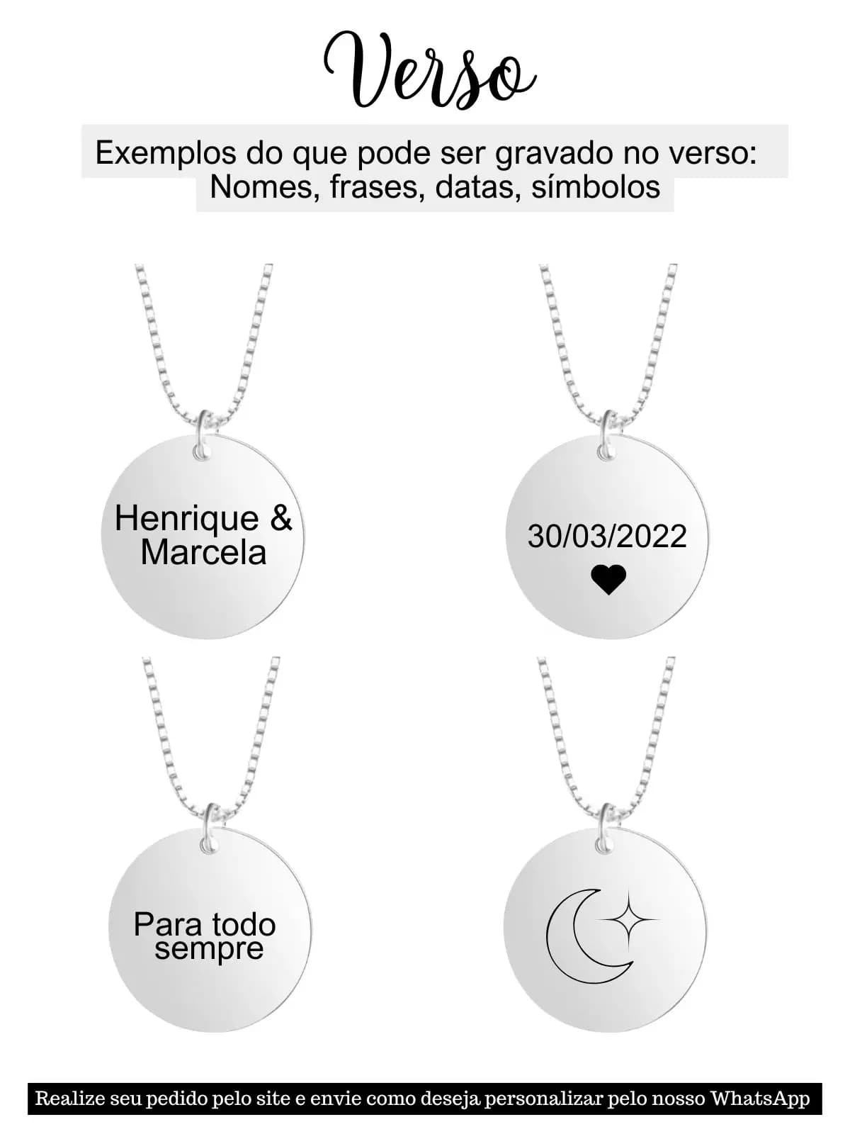 Colar personalizado foto - Medalha de 2cm