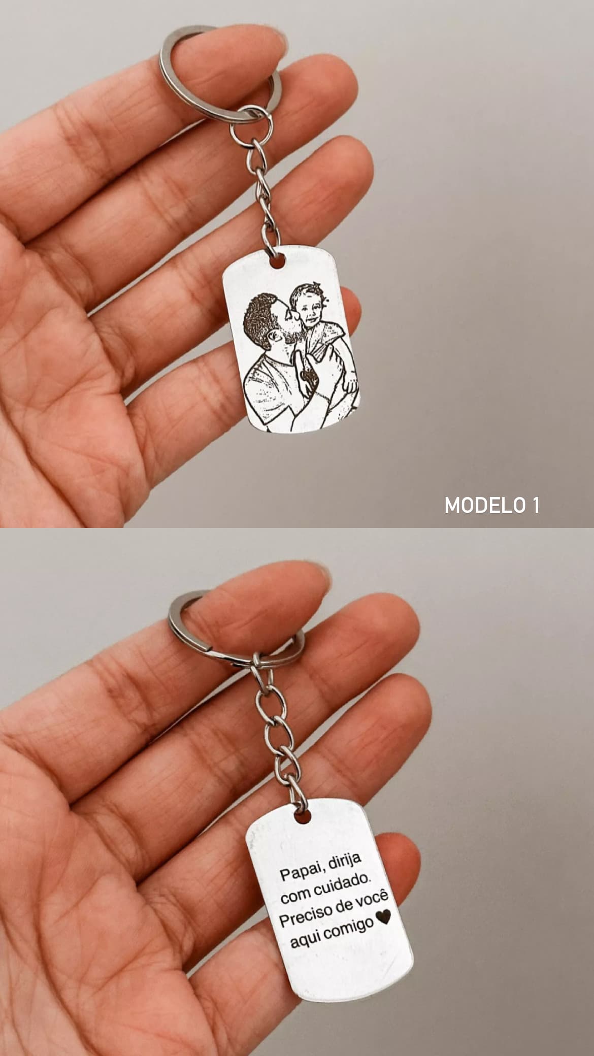 Chaveiro personalizado plaquinha - Aço inoxidável