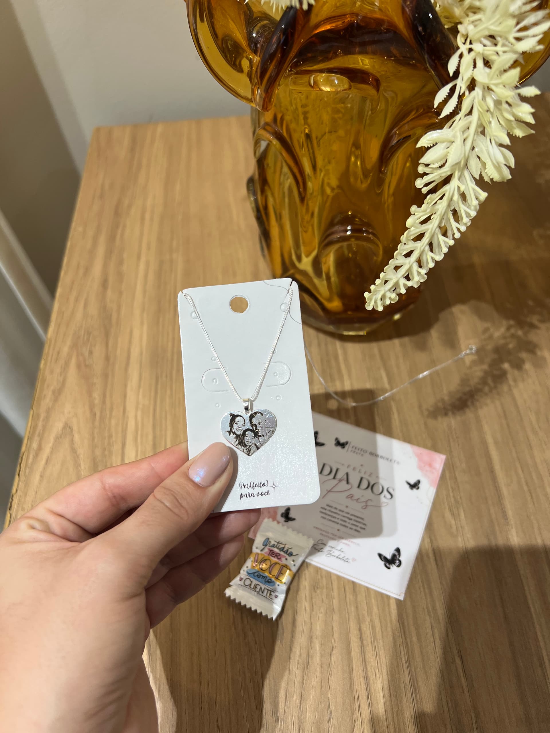Colar personalizado foto - coração